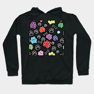 Dog Paw Prints and Bones Pattern Hoodie